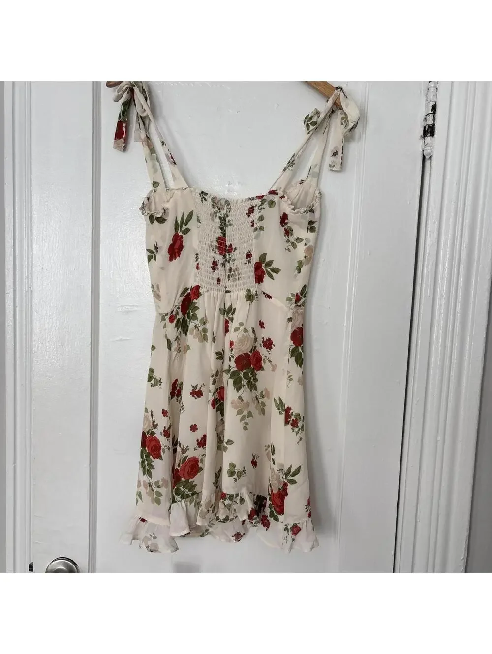 Reformation Women's Cream and Multi Dress - Picture 2 of 2